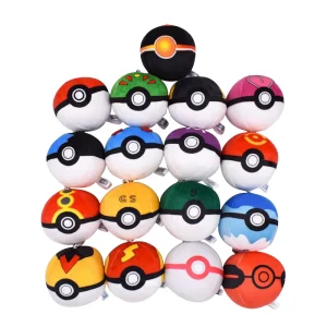 15 pezzi. Portachiavi in peluche con Pokemon Ball Collezione Masterball