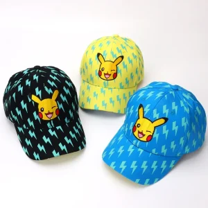 Pokemon Pikachu Kinder Baseball Mütze in Blau, Gelb oder Schwarz