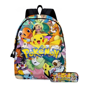 Pikachu Rucksack mit Federmappe im praktischen Set