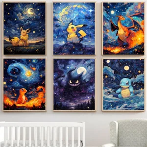 Pokemon Canvas Sternen Poster Bilder in vielen Motiven (Ungerahmt)