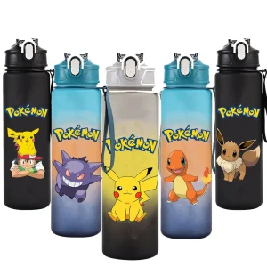 Bunte Pokemon Wasserflasche für Schule, Sport und Freizeit (700ML)