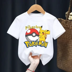 Weiße Sommer T-Shirts mit Pokemon für Kids