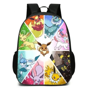 Zaino Pokemon con motivo delle evoluzioni di Eevee per la scuola, il tempo libero, l'asilo