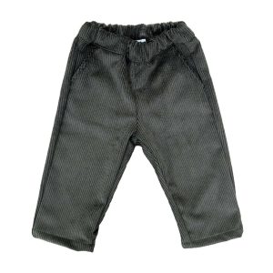 Pantaloni in velluto verde militare