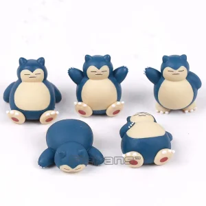 Figure Snorlax Relaxo - set di 5 - circa 4 cm