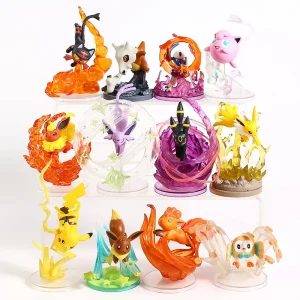 Pokemon Flareon Jolteon Umbreon Eevee Vulpix Rowlet Jigglypuff Cubone Litten Espeon Absol Figure da collezione