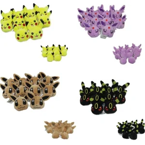 Set portachiavi peluche Pikachu Umbreon Nachtara Eevee Eevee da 10
