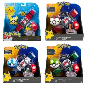 Set allenatore di Pokemon con cintura, pokeball, borsa e figura