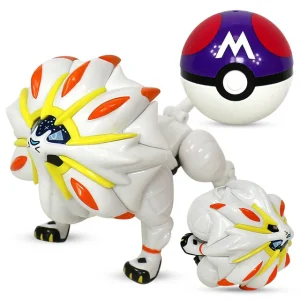 Figura di Solgaleo con il giocattolo Pokemon Pokeball