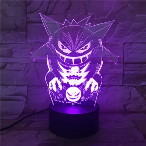 Lampada da comodino Gengar con magici cambi di colore e lampada Pokemon 3D