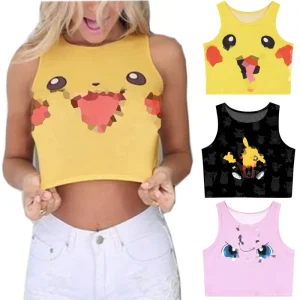 Pokemon Pikachu, Jigglypuff, Bulbasaur, ecc. Top, top, maglietta
