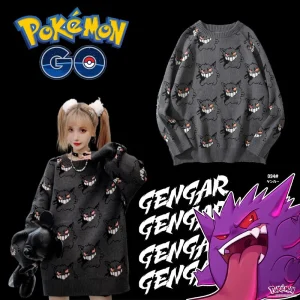 Elegante maglione oversize Pokemon Gengar
