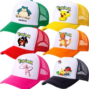 Grandi cappelli da baseball estivi Pokemon Pikachu per bambini