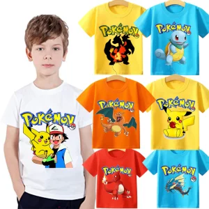 Magliette estive per bambini Pokemon Pikachu in molti modelli e taglie