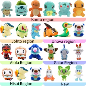 Collezione regionale di 3 personaggi di peluche Pokémon
