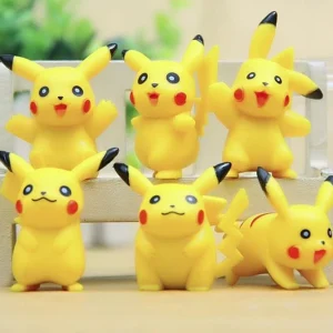 6 figure di Pokeball in PVC Pikachu (circa 4 cm)